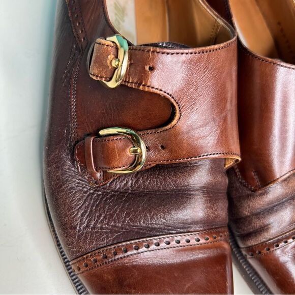 Mezlan portofino leather double buckle loafers - Picture 2 of 7